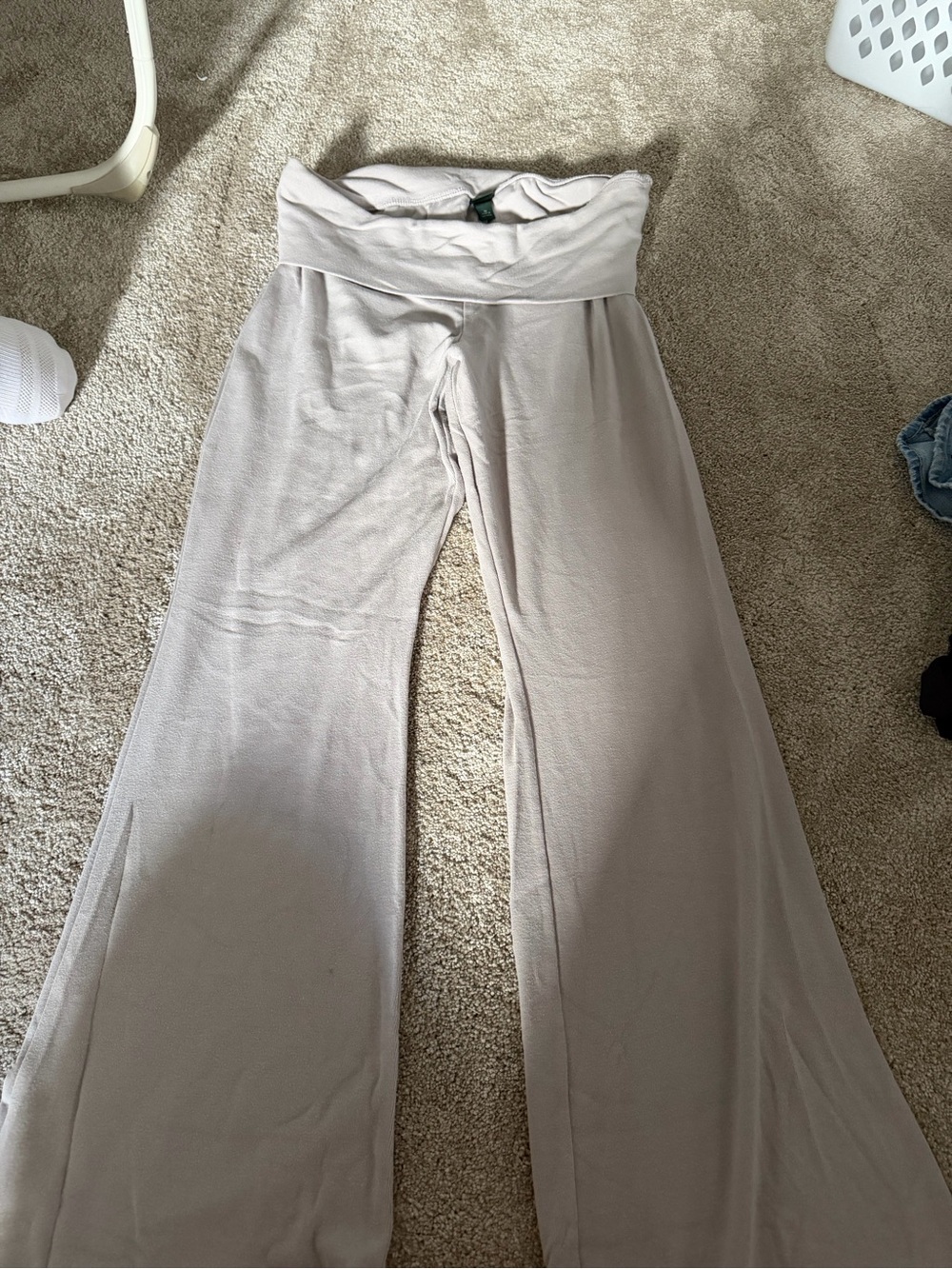 wild fable Fold-Over Waist Wide-Leg Pants - Light Taupe